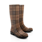 Burberry Haymarket Check Rubber Mid-Calf Rain Boots - Size  8 / 38 (SHF-Ple8S6)