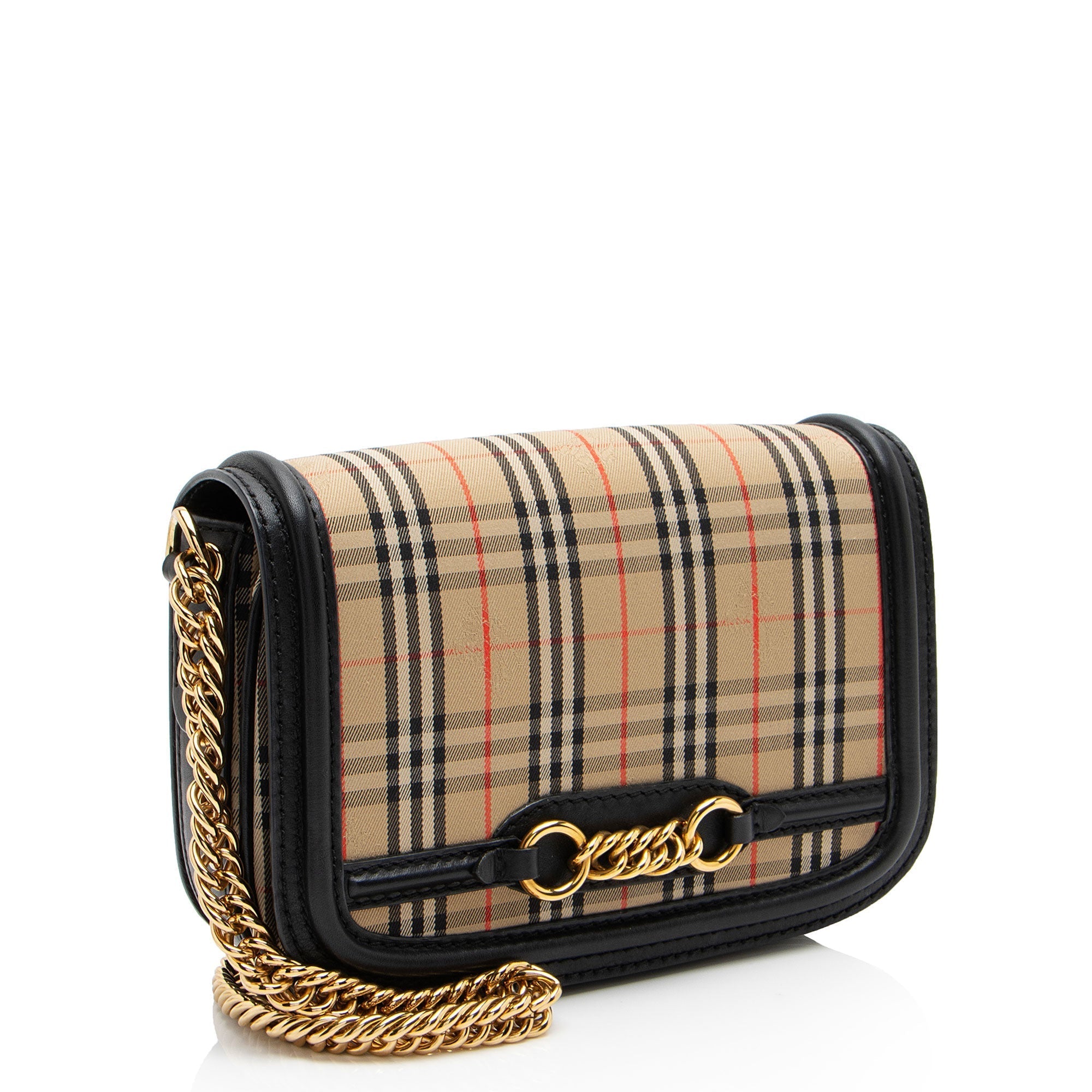 Burberry Horseferry Check Link Flap Bag (SHF-XUN7RC)