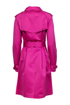 Burberry - Hot Pink Double Breasted Belted Trench Coat Sz 8