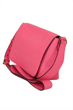 Burberry - Hot Pink Pebbled Leather Front Flap Crossbody Bag