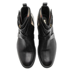 Burberry House Check Calfskin Ankle Boots - Size 9 / 39 (SHF-23322)