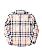 Burberry House Check Cotton Collared Button Up Boyfriend Shirt Beige