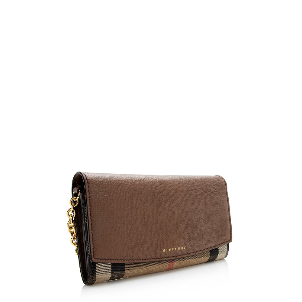 Burberry House Check Henley Chain Wallet (SHF-21215)