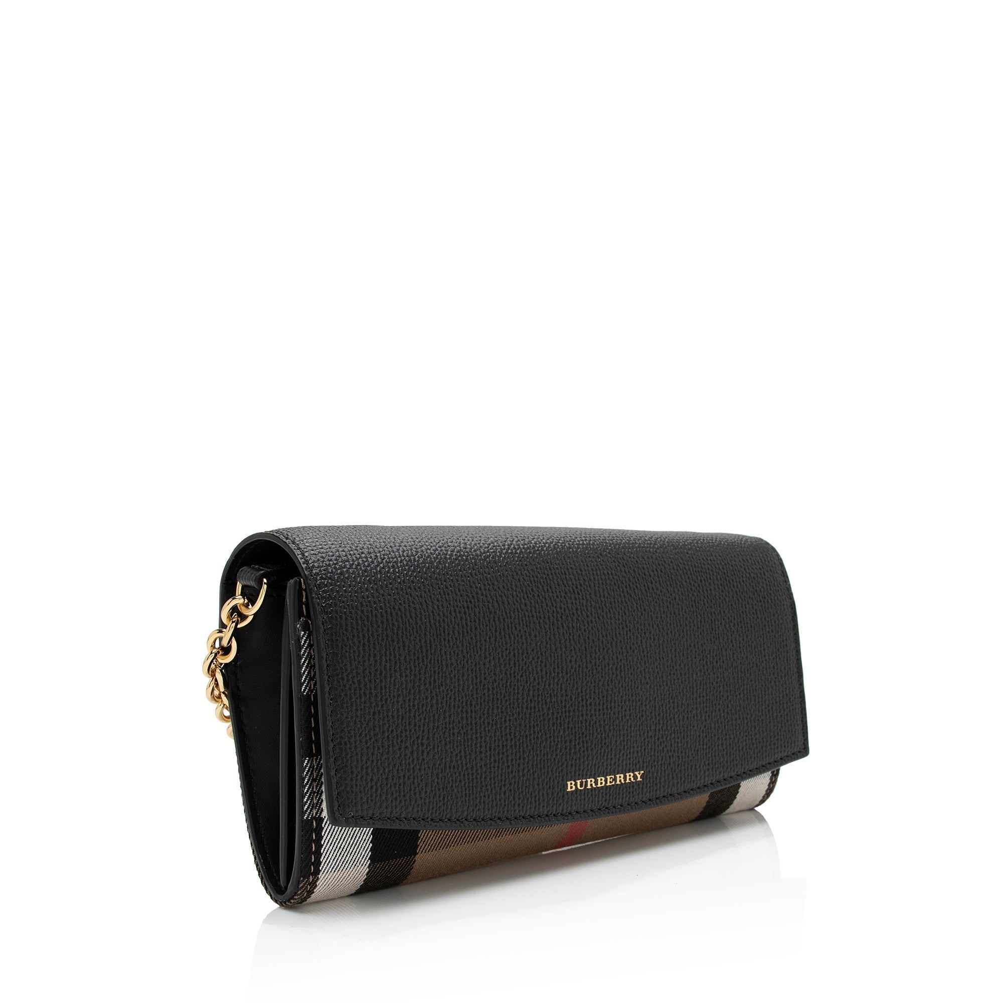 Burberry House Check Henley Chain Wallet (SHF-8PkzNG)