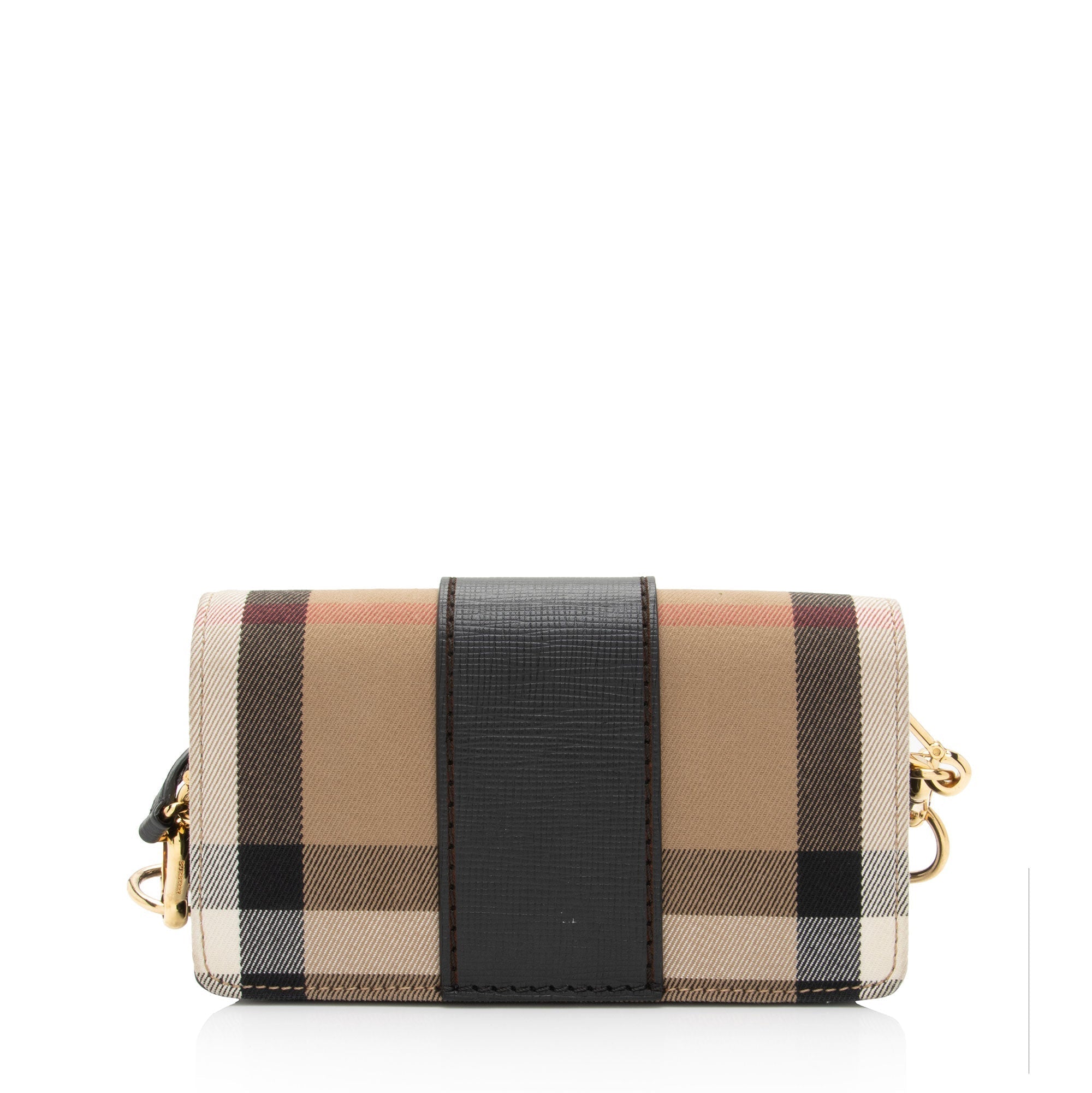 Burberry House Check Madison Buckle Small Shoulder Bag (SHF-P2oe5K)