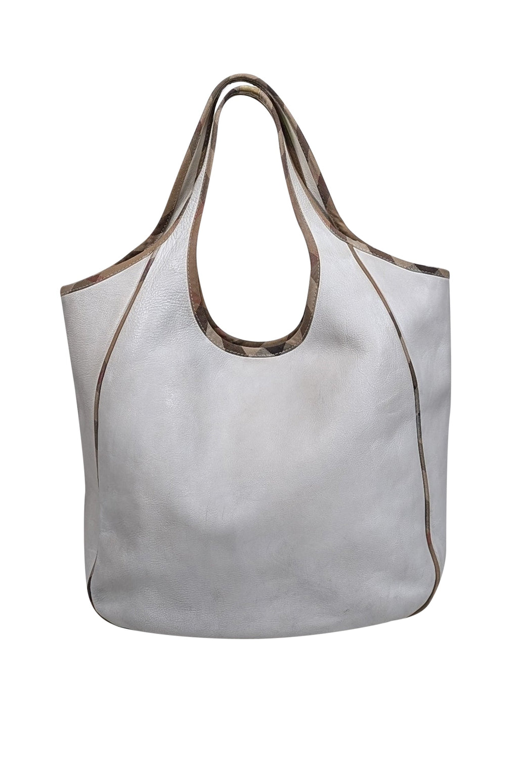 Burberry - Ivory Large Leather Shoulder Bag