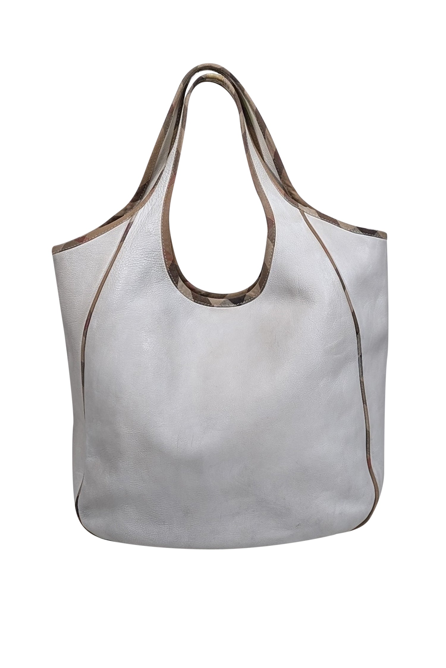 Burberry - Ivory Large Leather Shoulder Bag