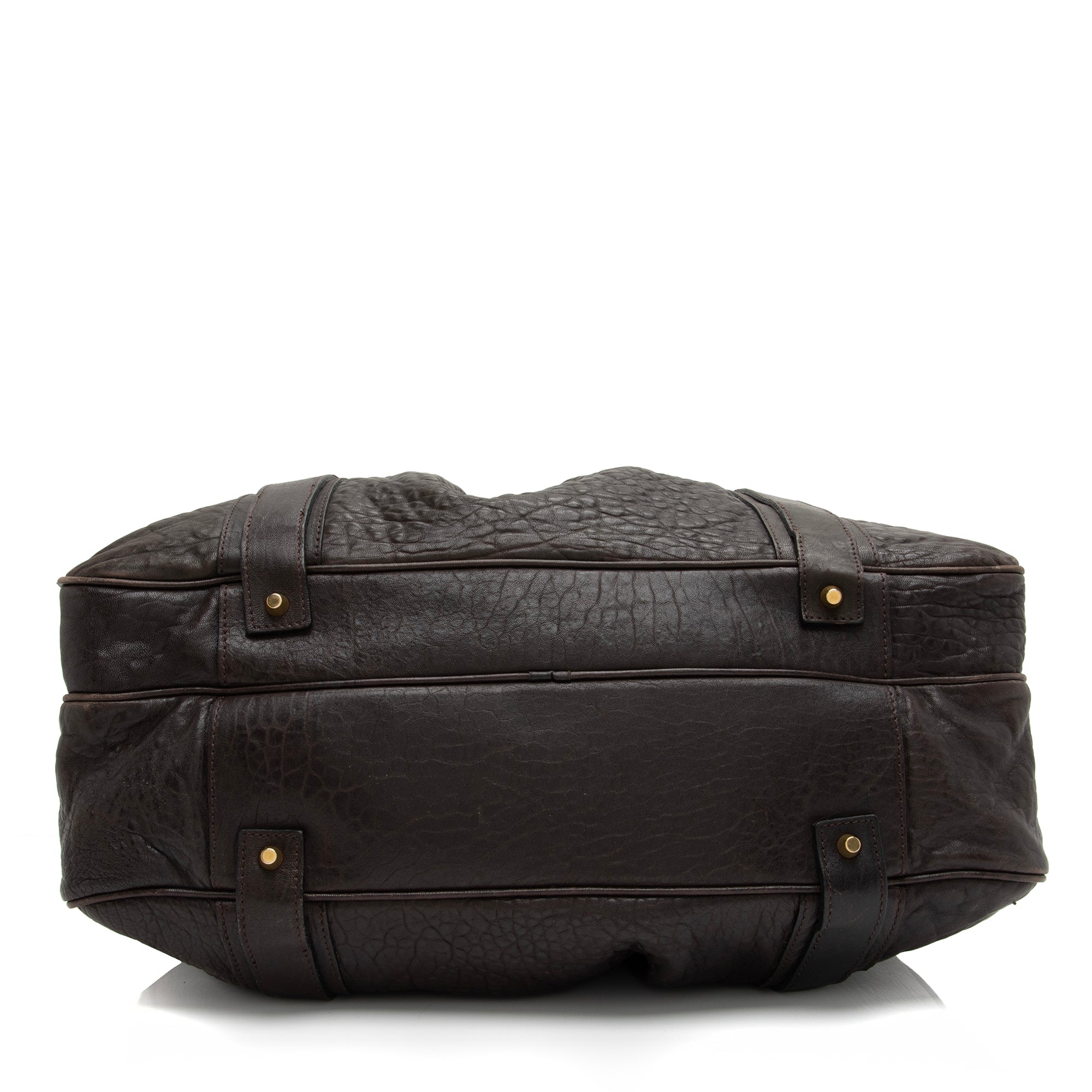 Burberry Leather Ashbury Double Zip Large Bowling Bag (SHF-23880)