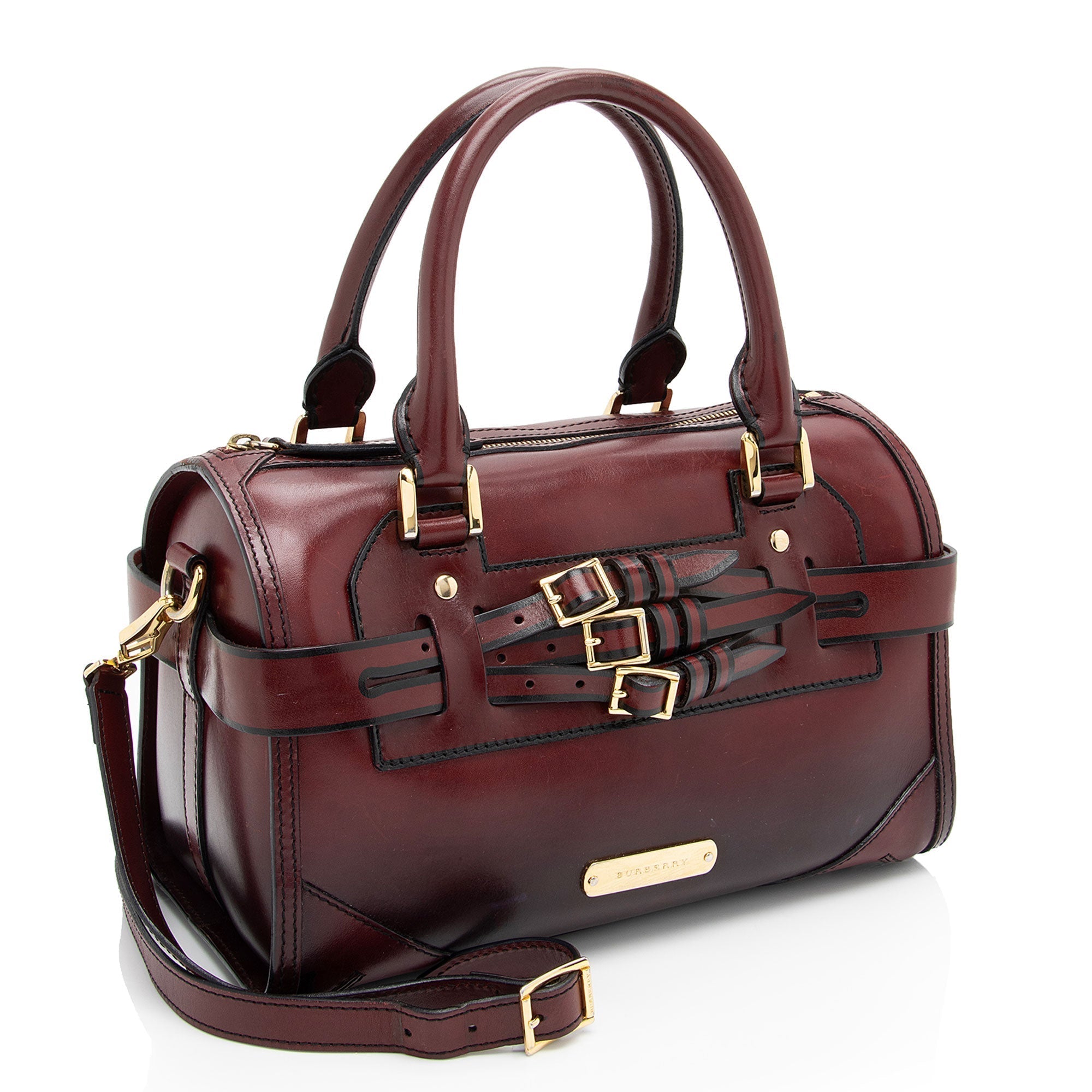 Burberry Leather Bridle Alchester Medium Bowling Bag (SHF-6975R8)