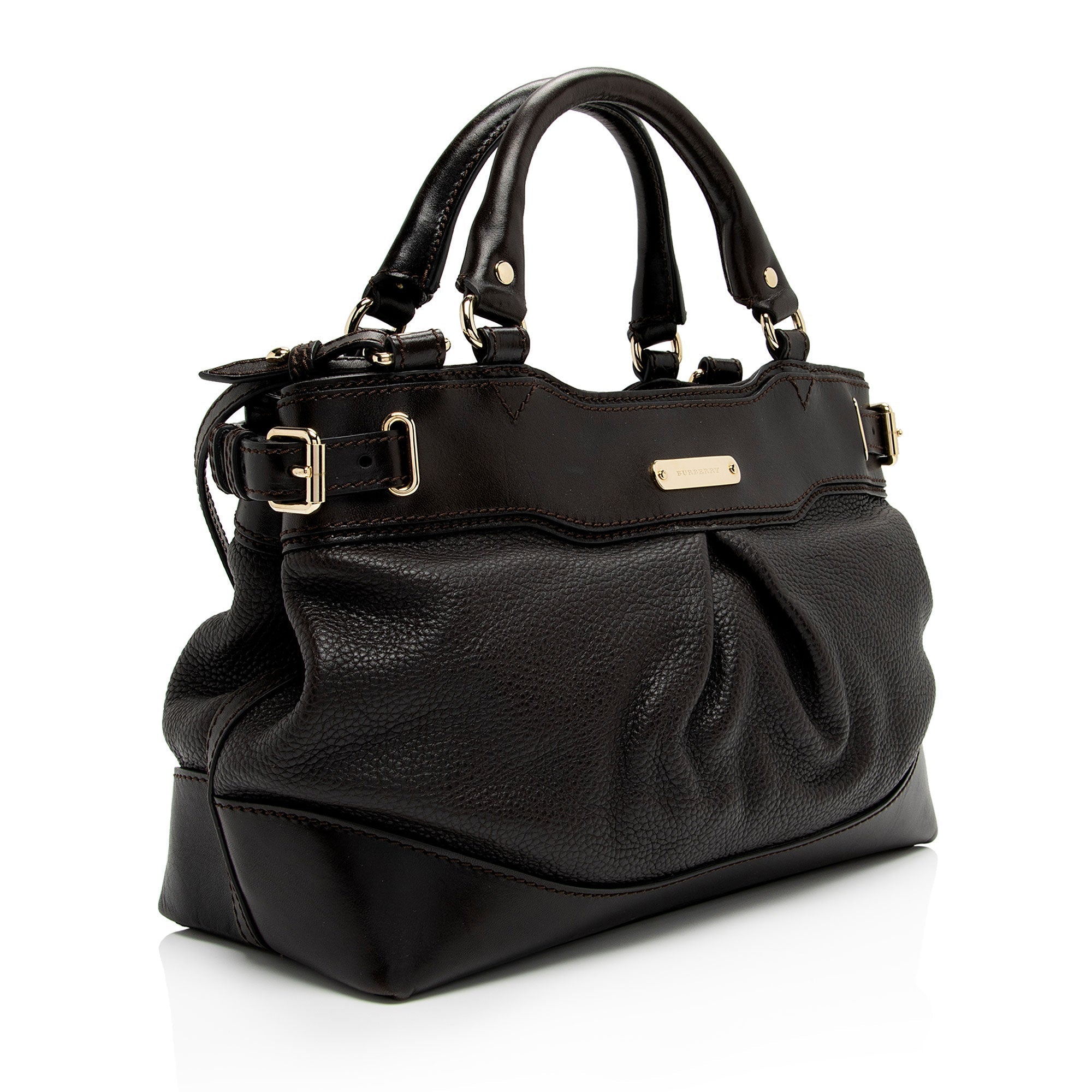 Burberry Leather Buckle Satchel (SHF-OSbihJ)