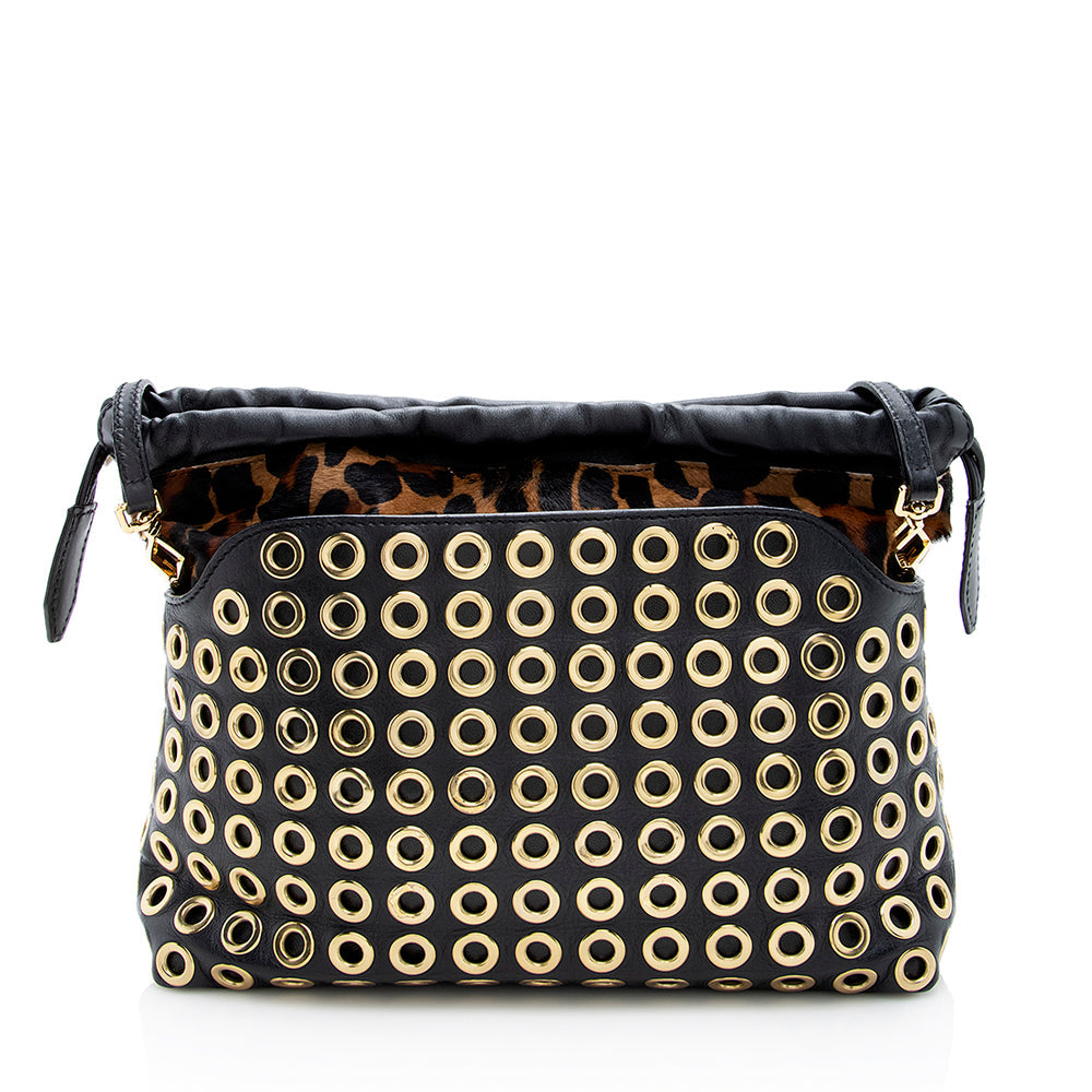 Burberry Leather Leopard Pony Hair Grommet Little Crush Crossbody Bag (SHF-18865)