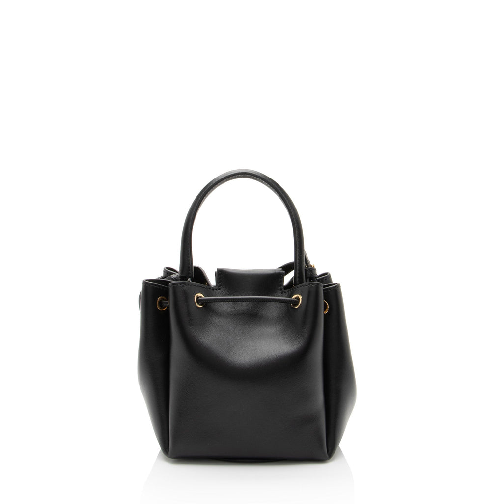 Burberry Leather Peony Drawstring Bucket Bag (SHF-2xjaxp)