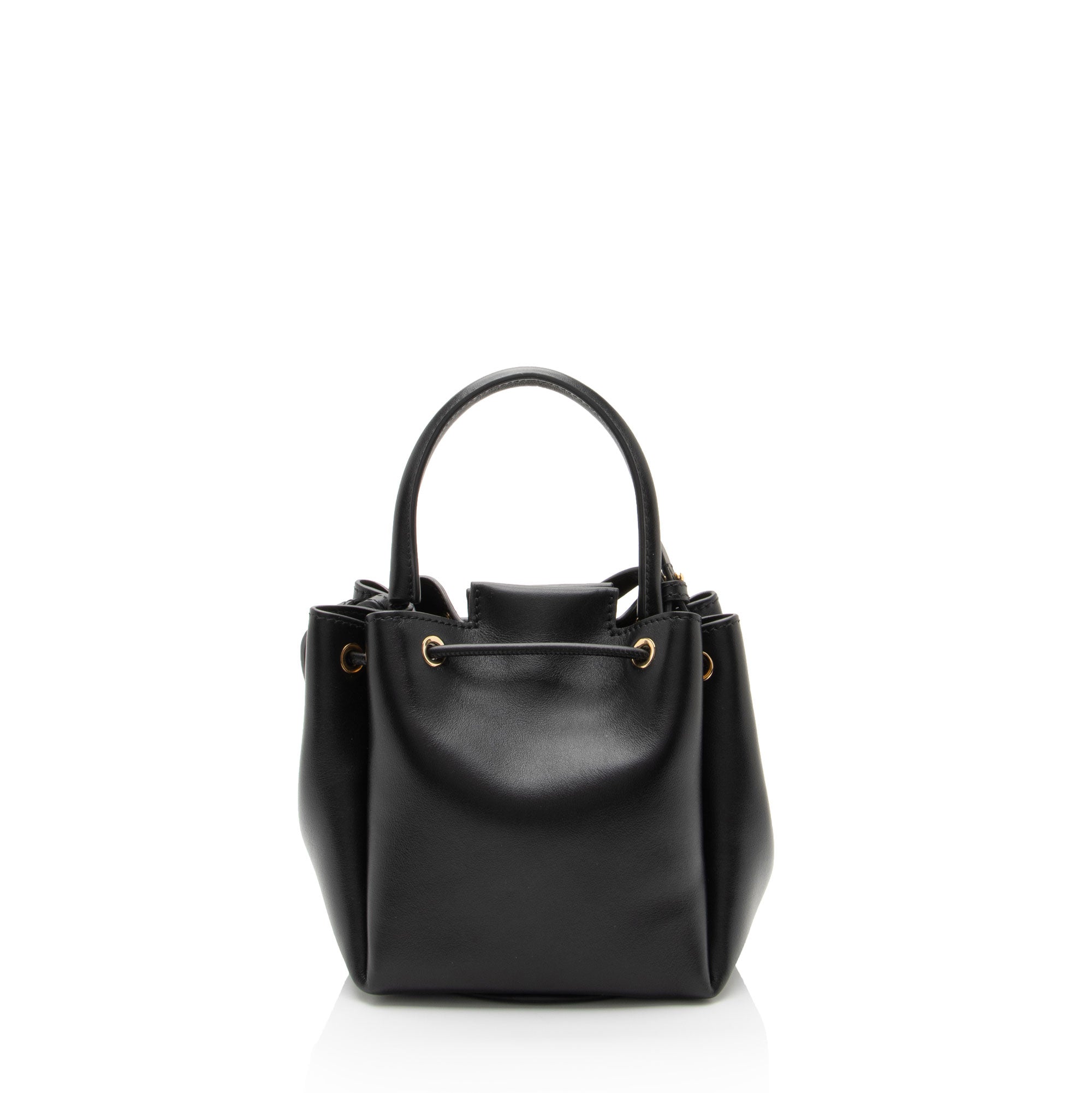 Burberry Leather Peony Drawstring Bucket Bag (SHF-2xjaxp)