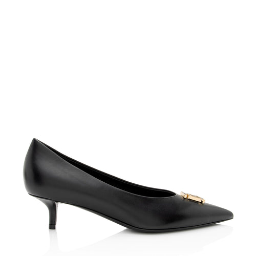 Burberry Leather TB Monogram Pumps - Size 7 / 37 (SHF-xv9Bwb)