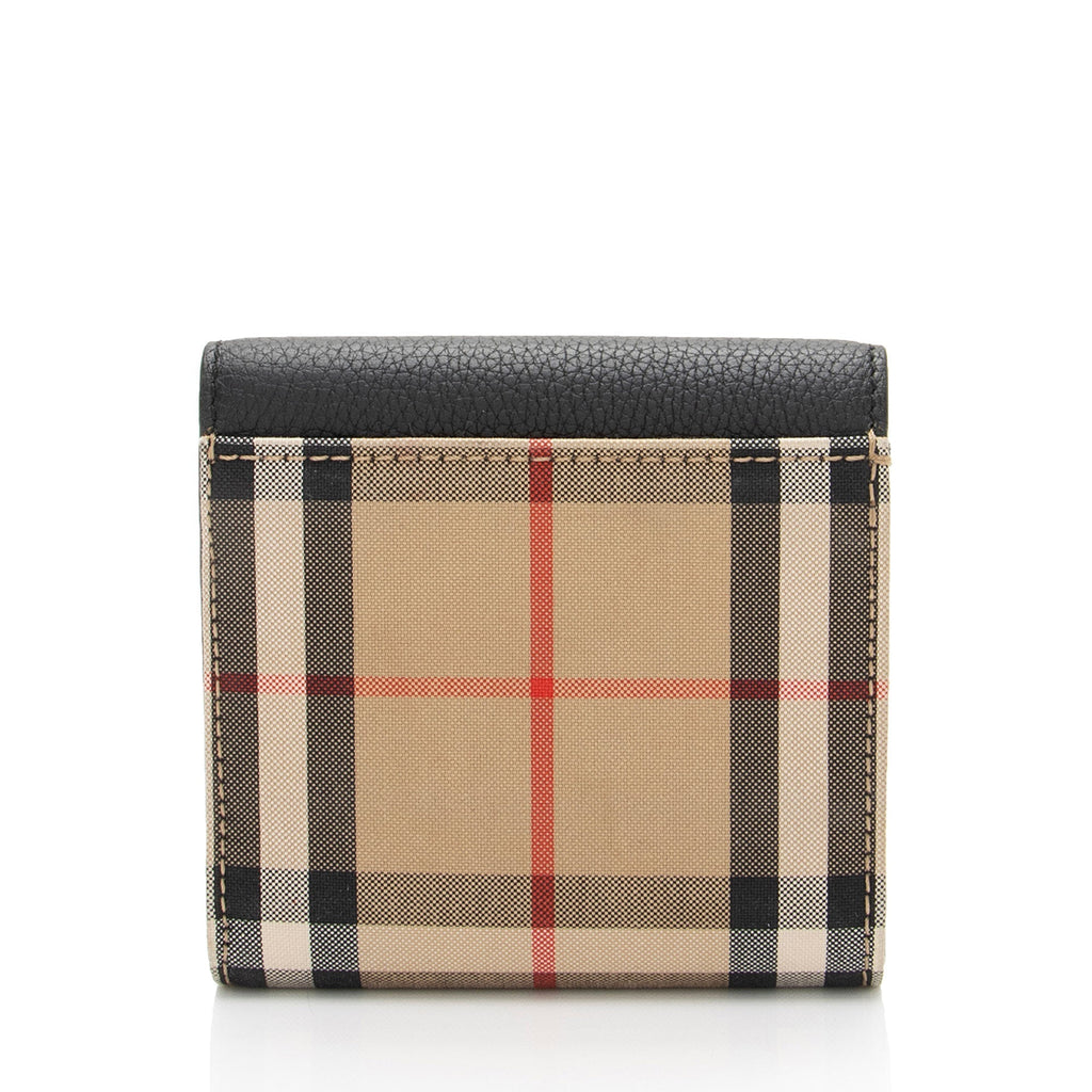 Burberry Leather Vintage Check Lila Wallet (SHF-xYDrVA)