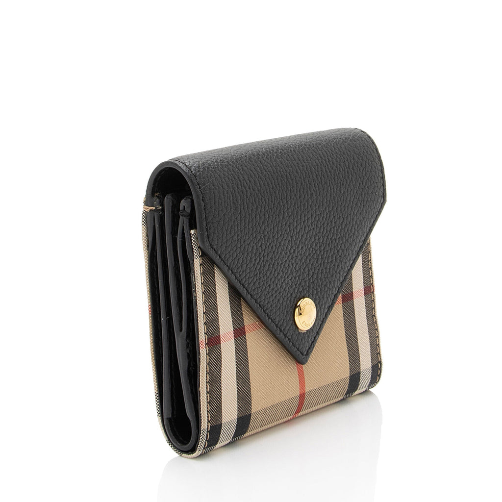 Burberry Leather Vintage Check Lila Wallet (SHF-xYDrVA)