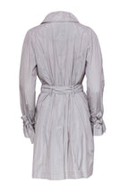 Burberry - Light Grey Open Front Trench Coat w/ Belted Cuffs Sz 10