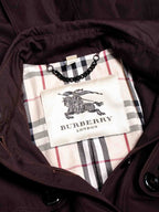 Burberry Logo Check Belted Button Rain Coat Brown