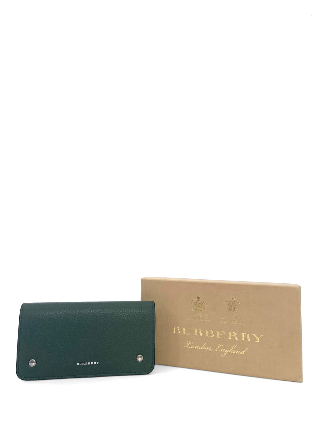 Burberry Logo Leather Bi-fold Wallet Hunter Green