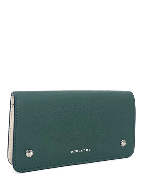 Burberry Logo Leather Bi-fold Wallet Hunter Green