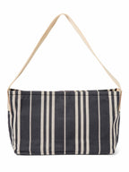 Burberry Logo Striped Canvas Tote Bag Navy Ivory