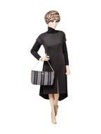 Burberry Logo Striped Canvas Tote Bag Navy Ivory