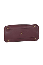 Burberry - Maroon House Check Leather Banner Medium Satchel Bag