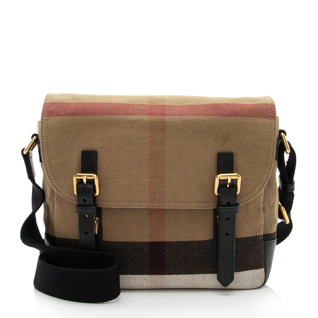 Burberry Mega Check Baildon Messenger Bag (SHF-VuxVRv)