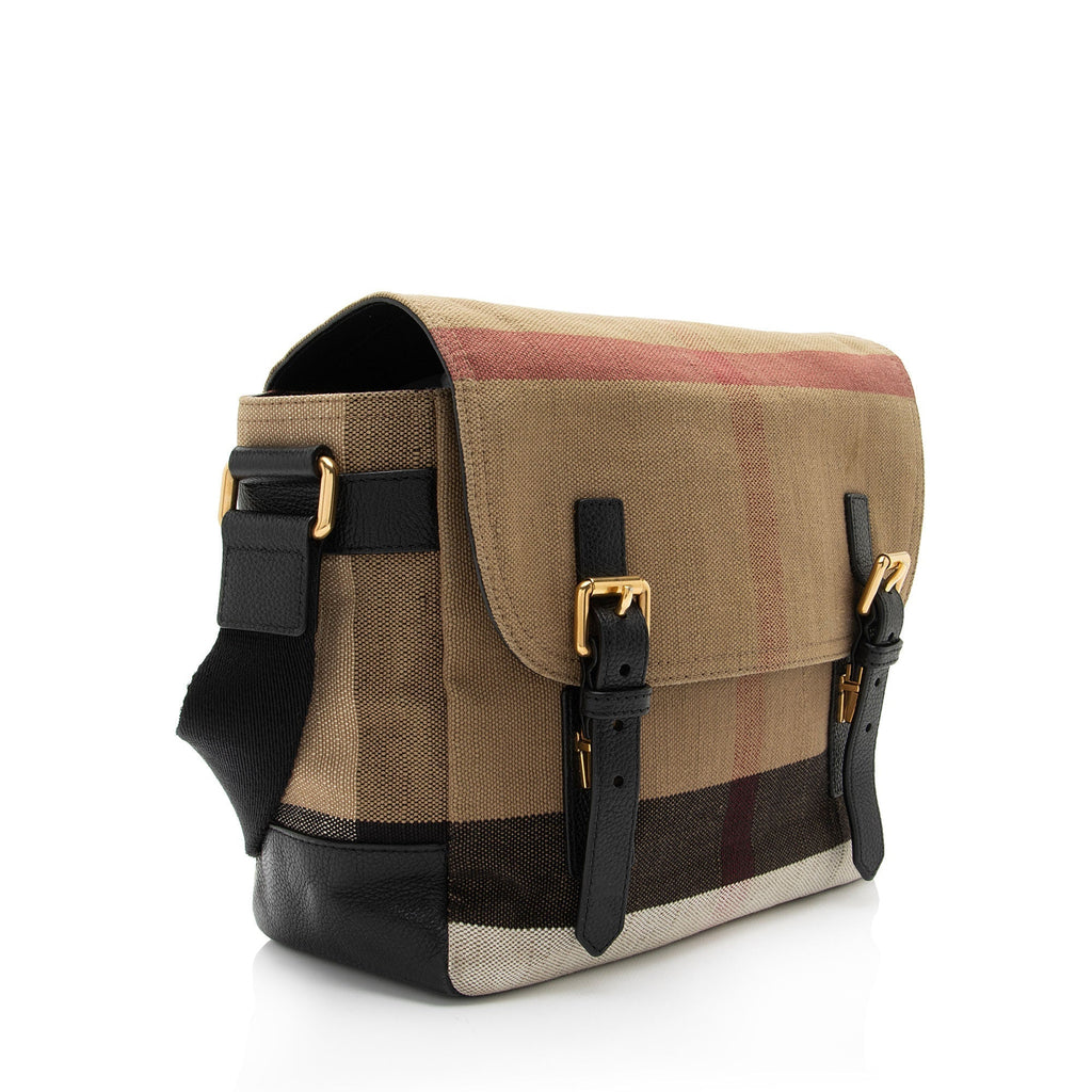 Burberry Mega Check Baildon Messenger Bag (SHF-VuxVRv)