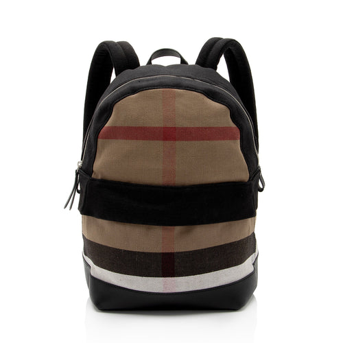 Burberry Mega Check Jute Backpack (SHF-265W01)