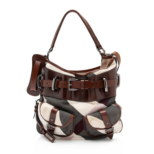 Burberry Mega Check Shoulder Bag (SHF-23563)