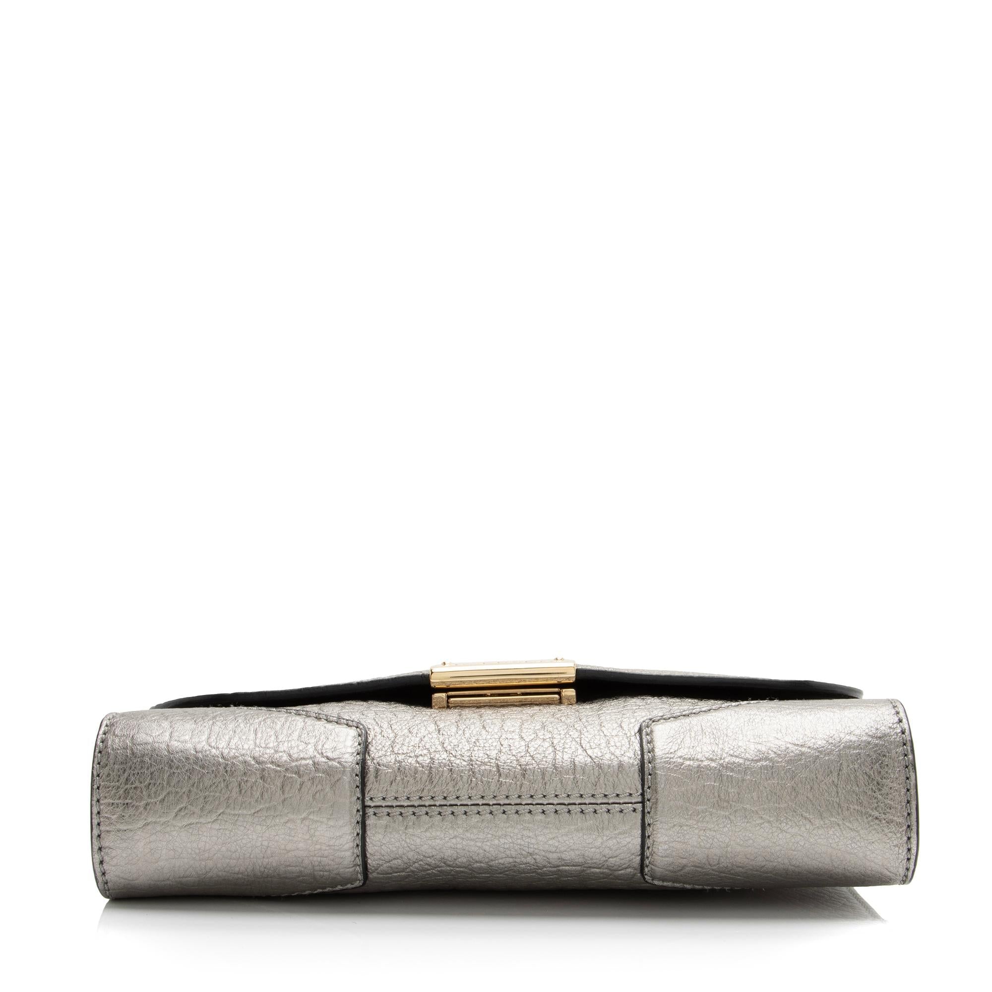 Burberry Metallic Grained Leather Abbott Small Crossbody Bag (SHF-23382)