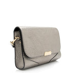 Burberry Metallic Grained Leather Abbott Small Crossbody Bag (SHF-23382)