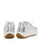 Burberry Metallic Leather Perforated Allover Logo Timsbury Sneakers - Size 8 / 38 (SHF-gcphNz)