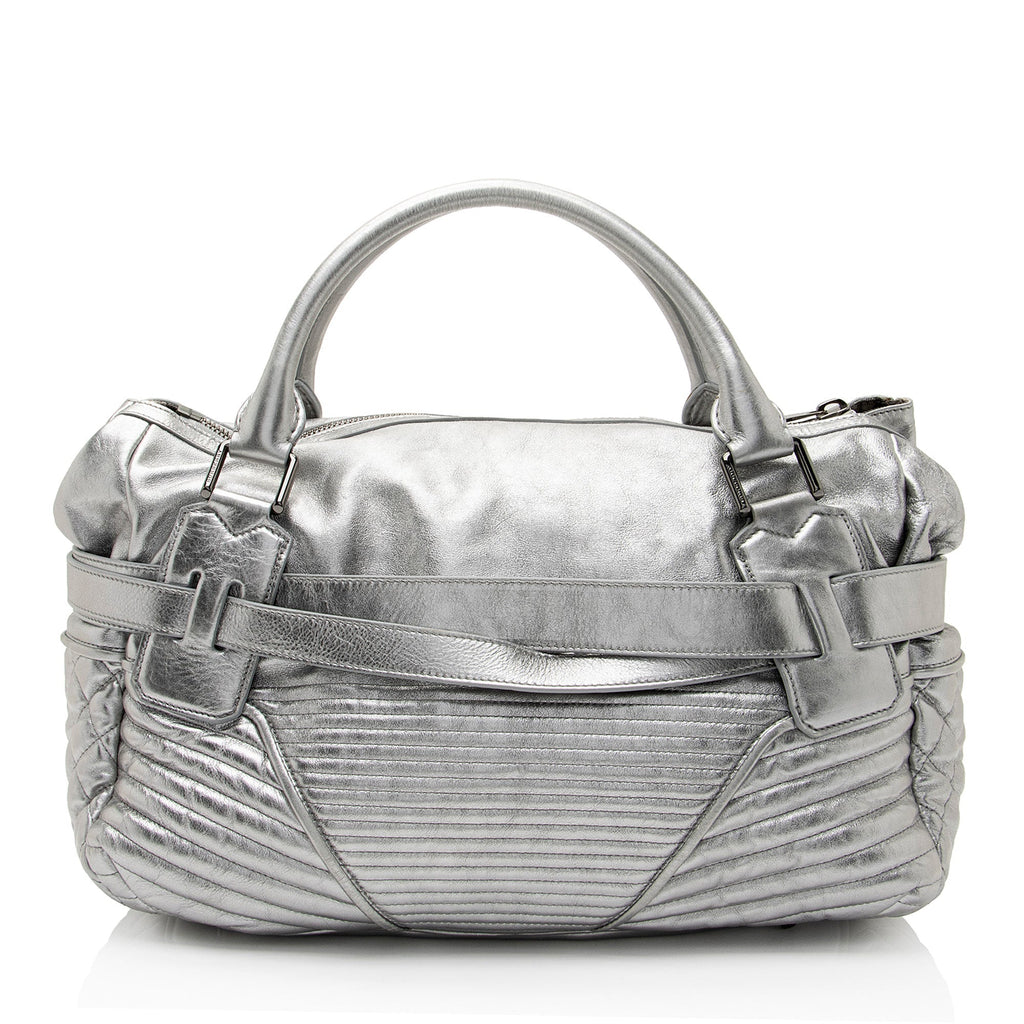 Burberry Metallic Patent Leather Winniford Satchel (SHF-S8b2o0)