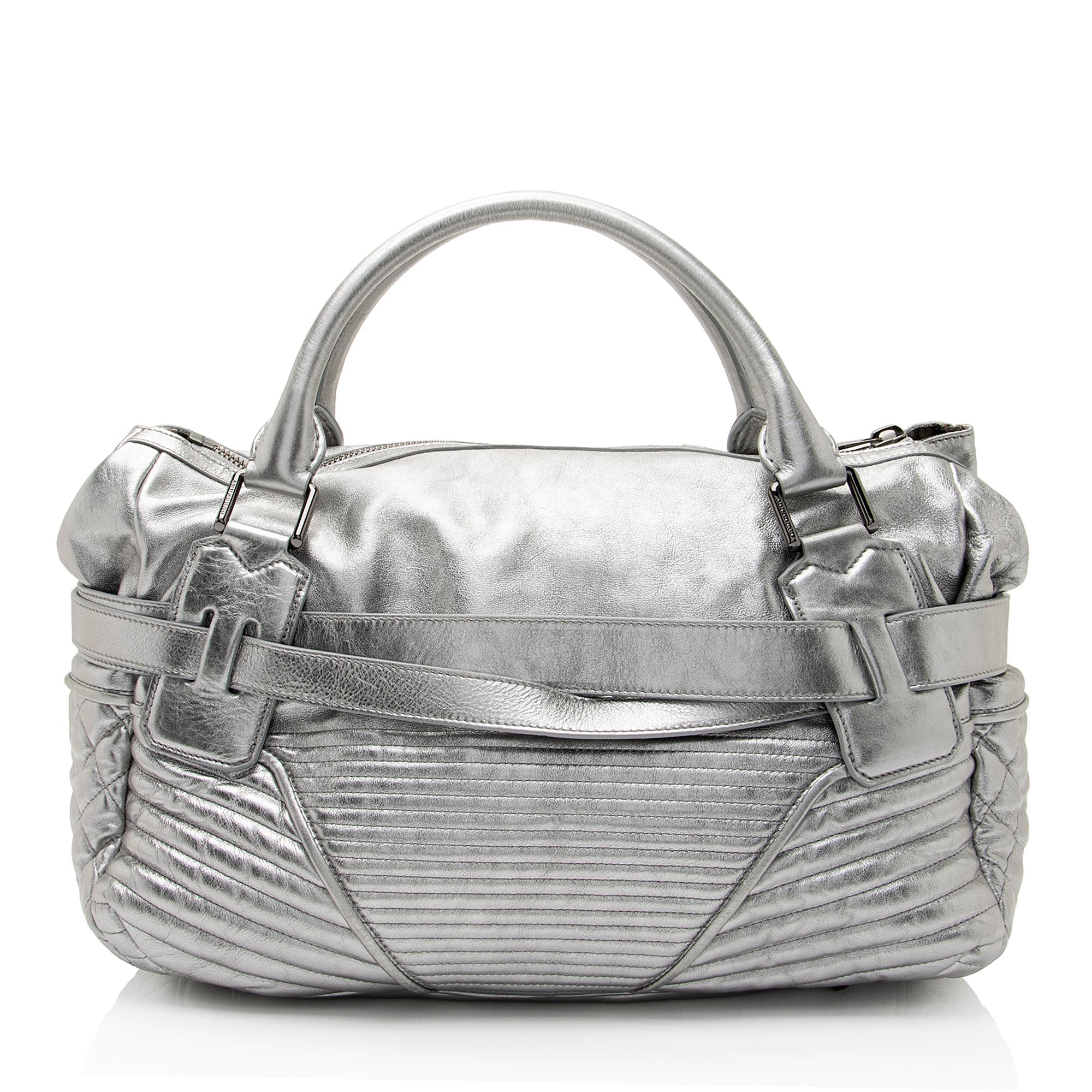 Burberry Metallic Patent Leather Winniford Satchel (SHF-S8b2o0)