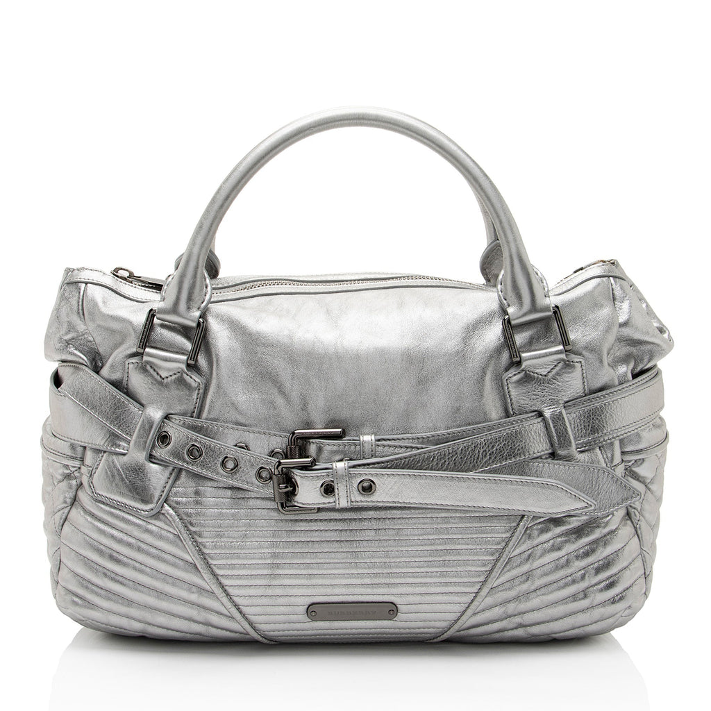 Burberry Metallic Patent Leather Winniford Satchel (SHF-S8b2o0)