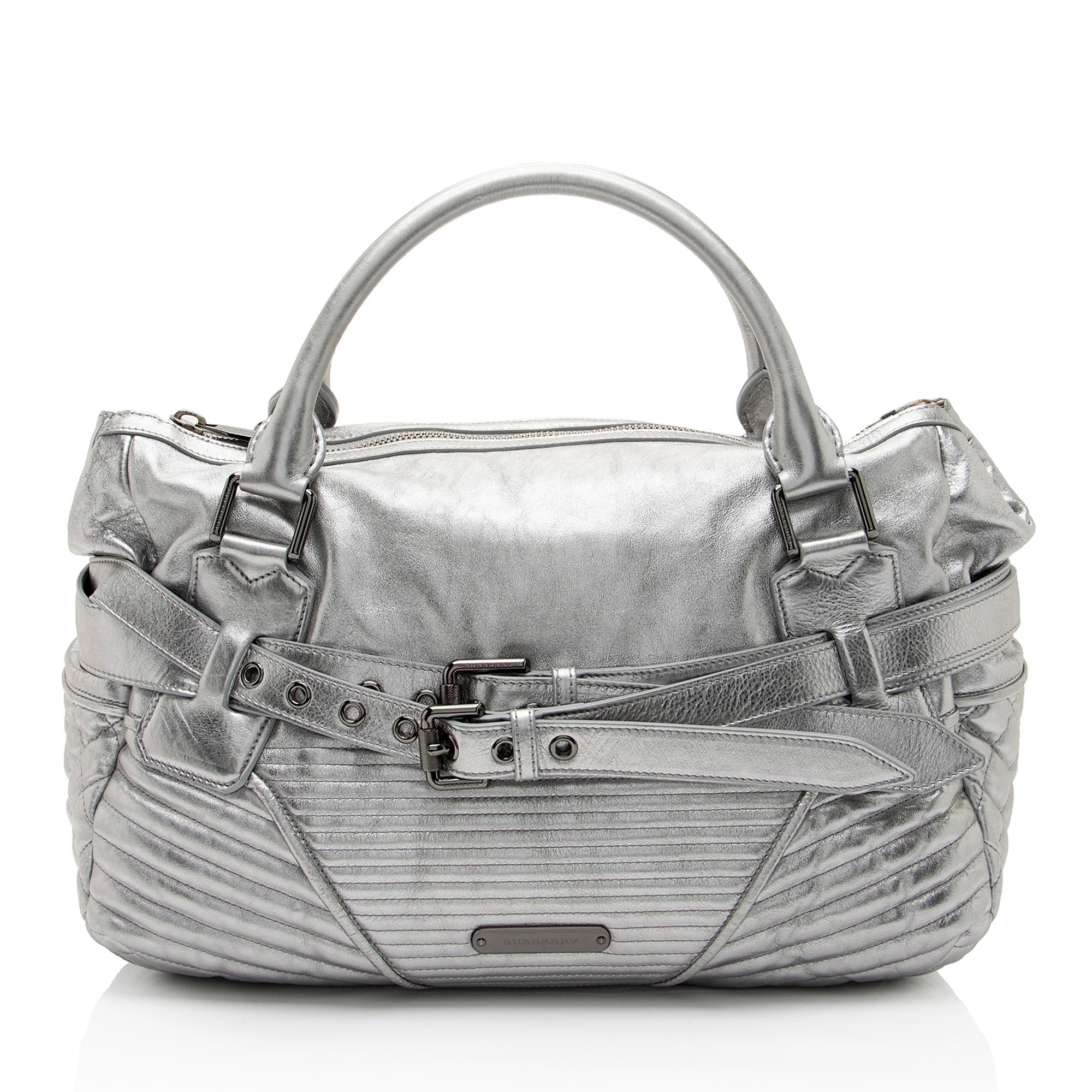 Burberry Metallic Patent Leather Winniford Satchel (SHF-S8b2o0)