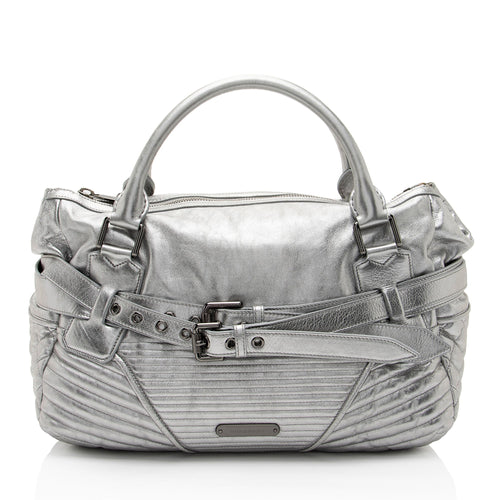Burberry Metallic Patent Leather Winniford Satchel (SHF-S8b2o0)