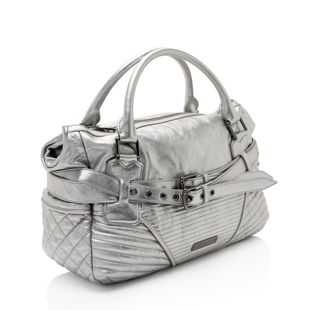 Burberry Metallic Patent Leather Winniford Satchel (SHF-S8b2o0)