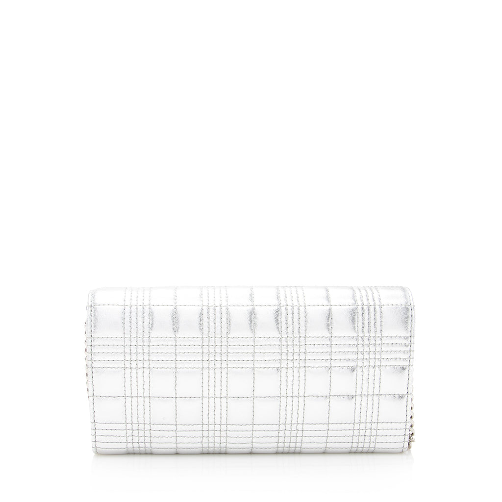 Burberry Metallic Quilted Lambskin TB Lola Wallet on Chain (SHF-22393)