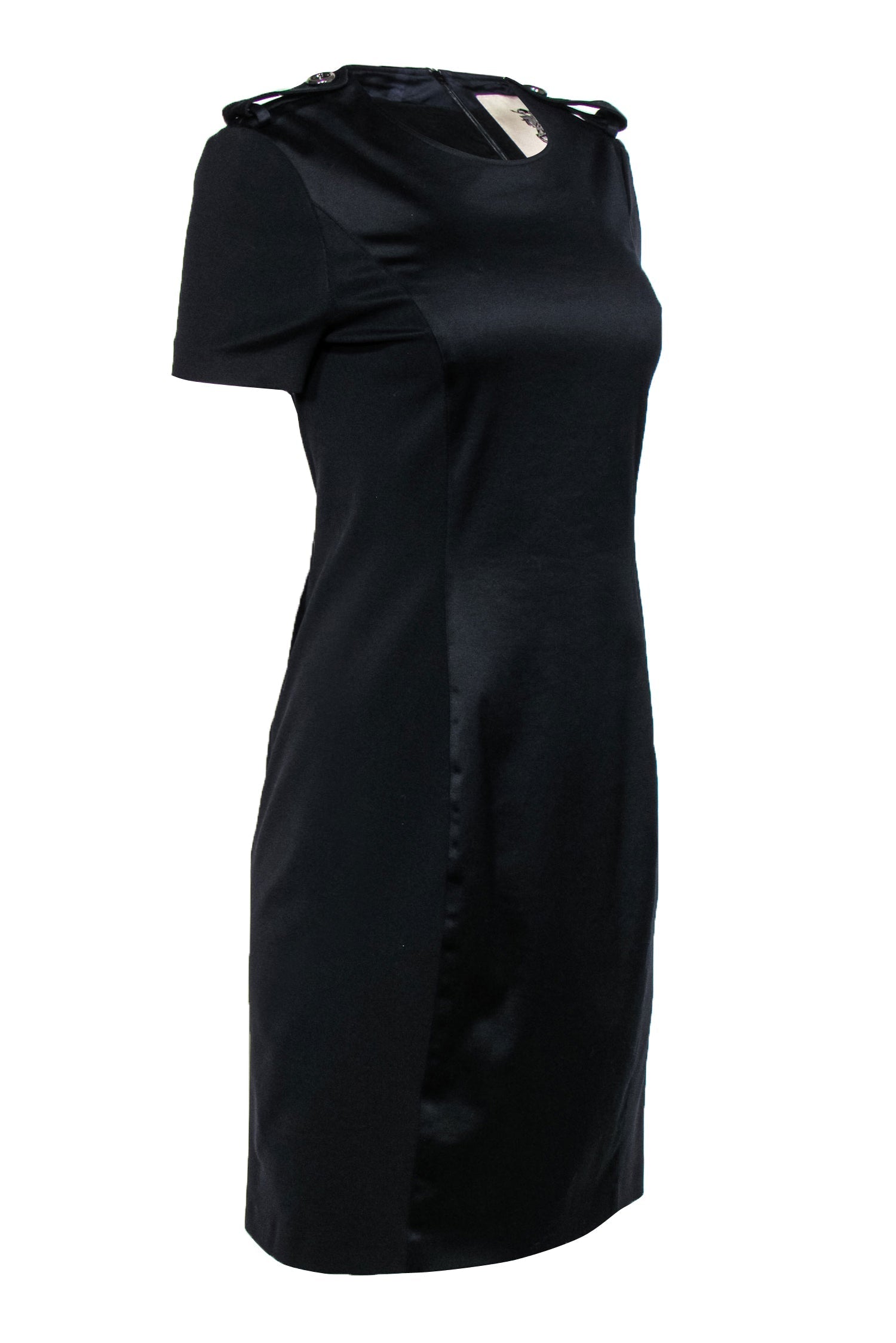 Burberry - Navy & Black Paneled Short Sleeve Sheath Dress Sz 6