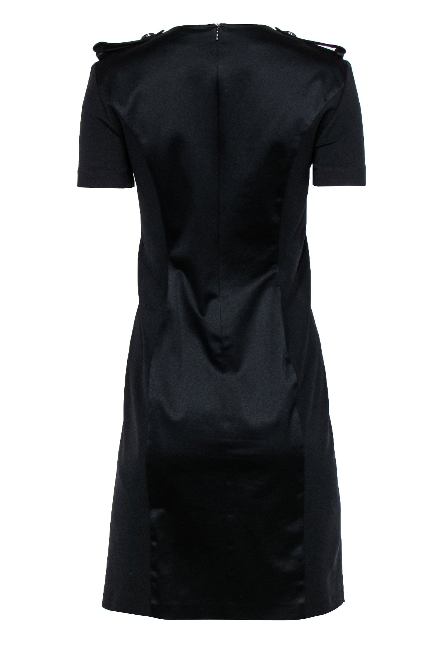 Burberry - Navy & Black Paneled Short Sleeve Sheath Dress Sz 6