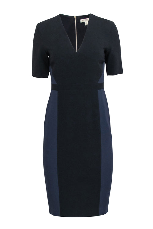 Burberry - Navy & Black Two Tone Sheath Dress Sz 6