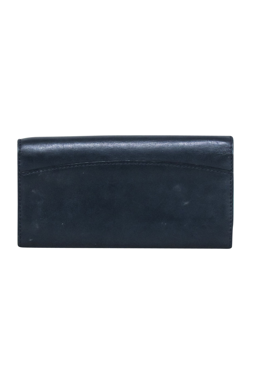Burberry - Navy Leather Long Wallet