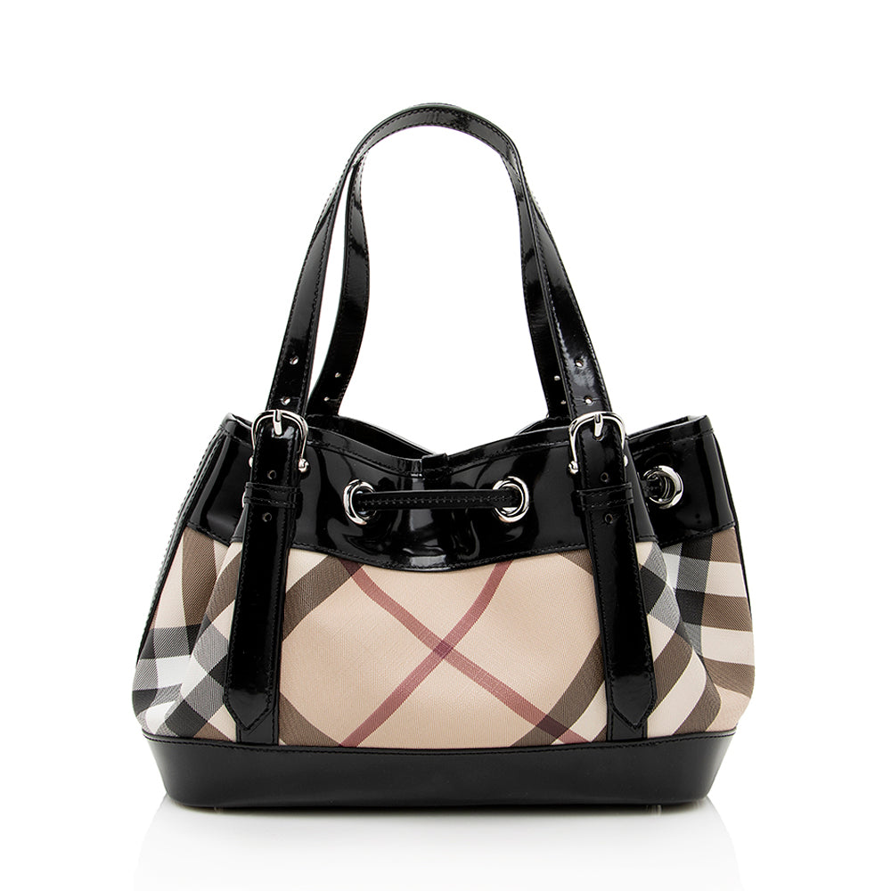 Burberry Nova Check Beaton Drawstring Shoulder Bag (SHF-18615)