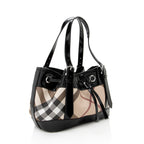 Burberry Nova Check Beaton Drawstring Shoulder Bag (SHF-18615)