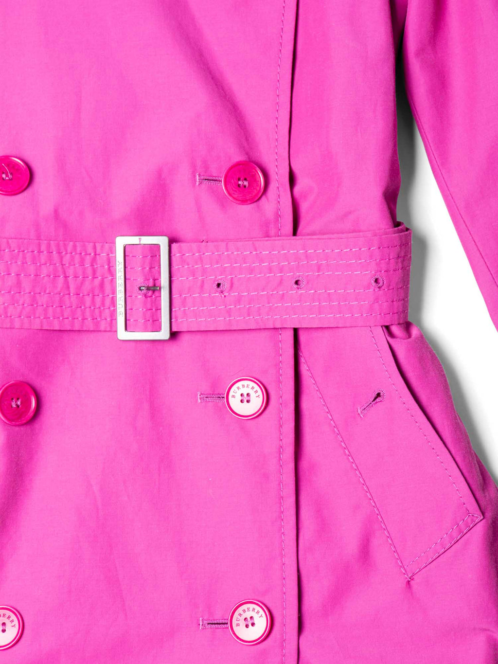 Burberry Nova Check Belted Trench Coat Hot Pink