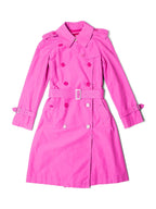 Burberry Nova Check Belted Trench Coat Hot Pink