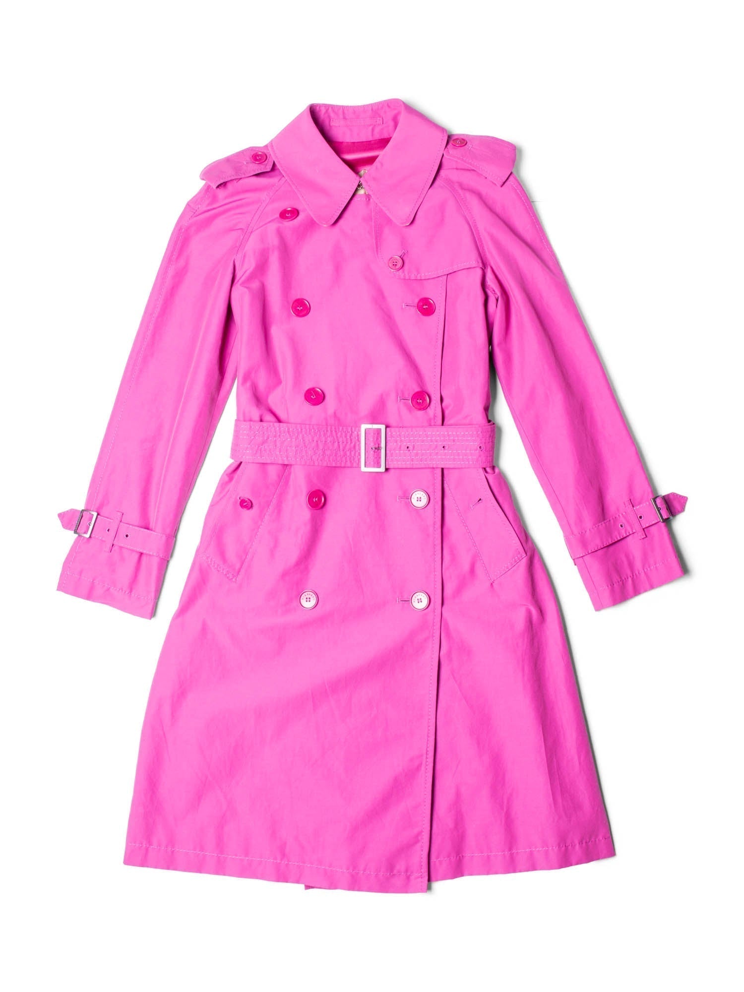 Burberry Nova Check Belted Trench Coat Hot Pink